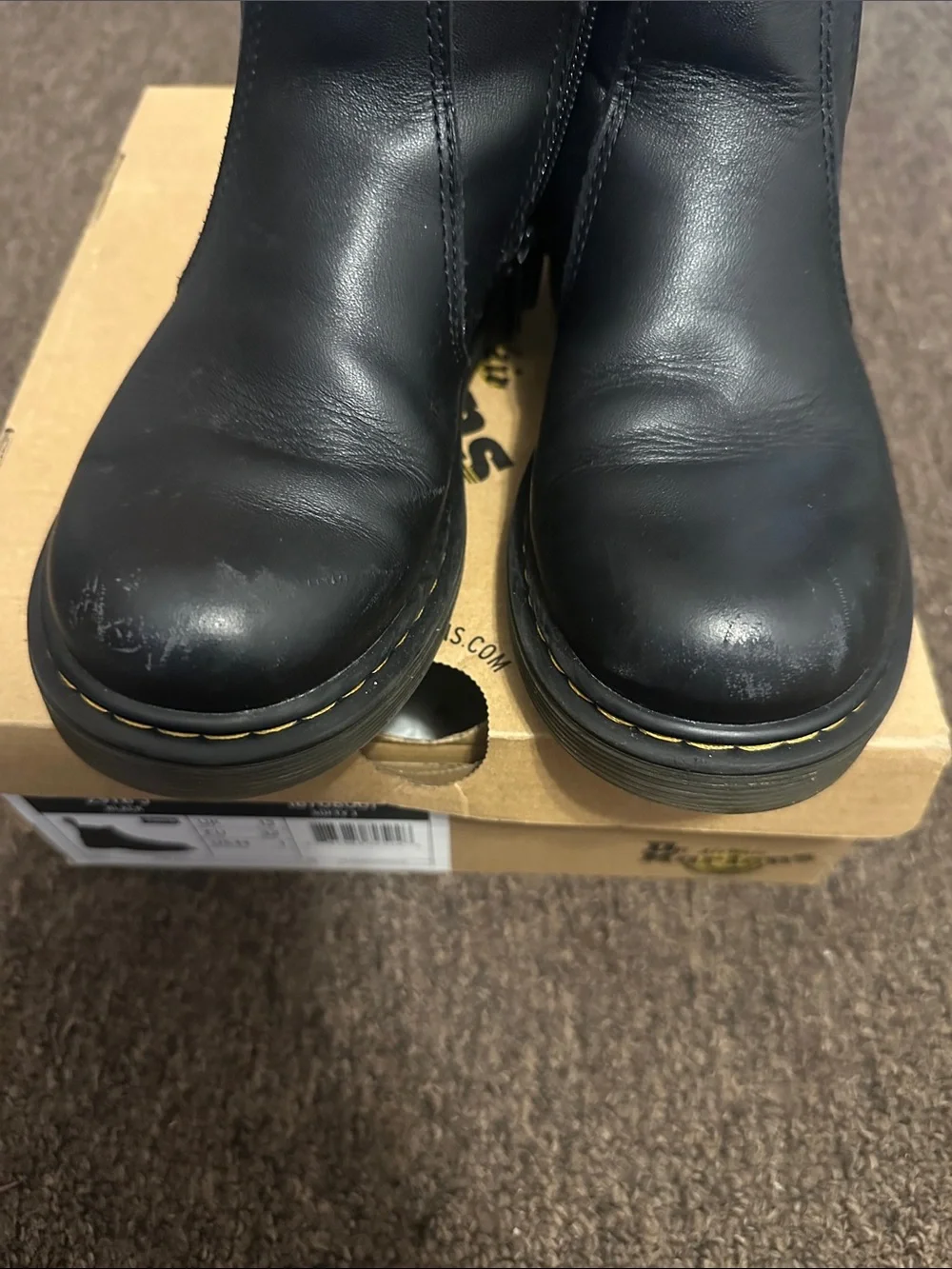 Dr. Martens Kids Black Leather Chelsea Booties
